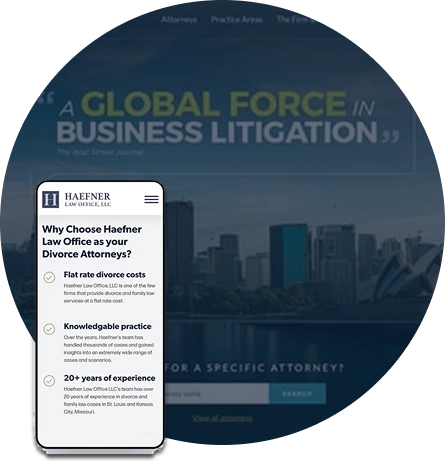 landing Page designing for Litigation law firm web design